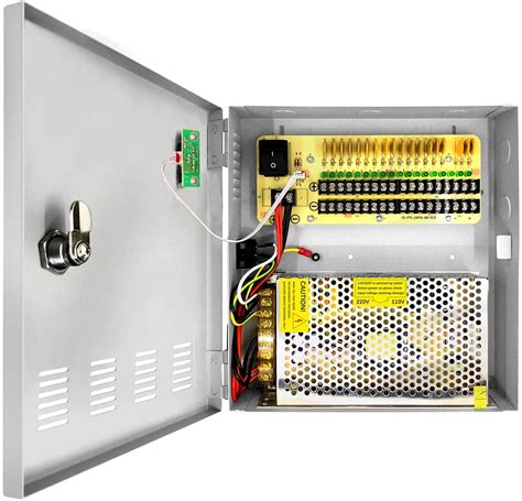 cctv power distribution box uk|lockable CCTV power supply.